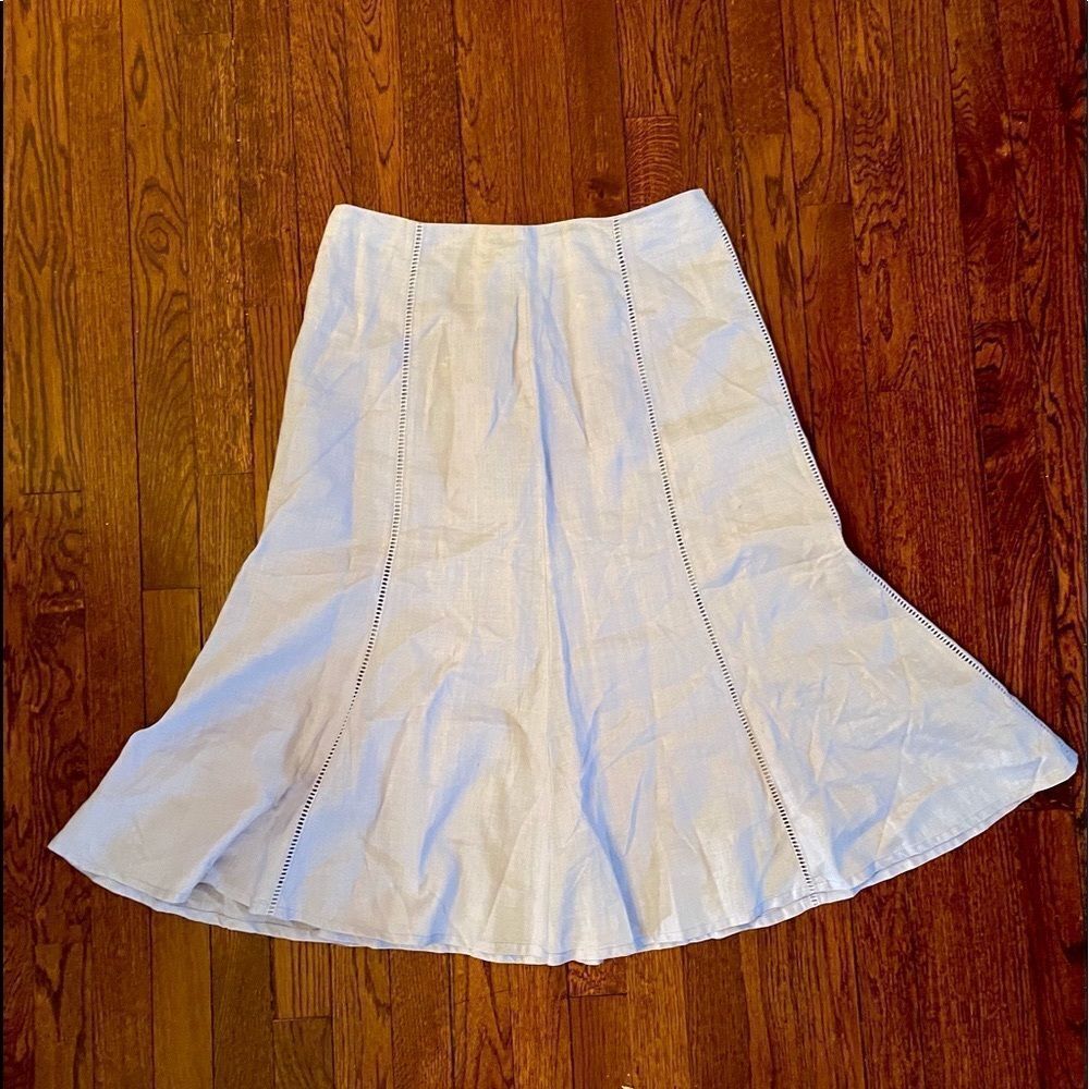 JMP Lavender *Linen* Lined Tulip Skirt Sz L EUC